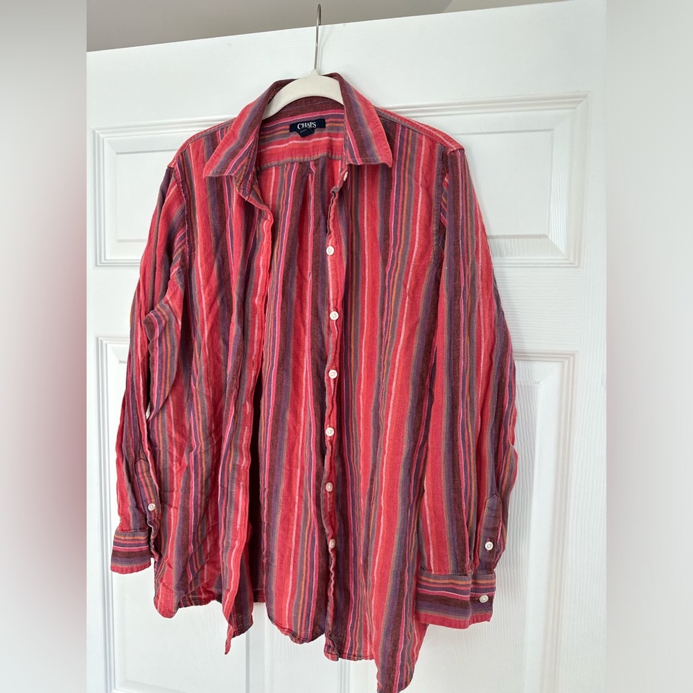 CHAPS extra large long sleeve striped button up